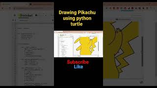 drawing Pikachu using python turtle  #programming #pythonturtle #pikachu screenshot 3