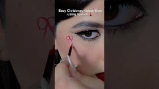 Ribbon bow makeup 🎀❤️ Christmas makeup easy tutorial