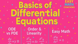 "Basics of Differential Equations | ODE vs PDE | Order &amp; Linearity Explained | Easy Math Coaching❤️"