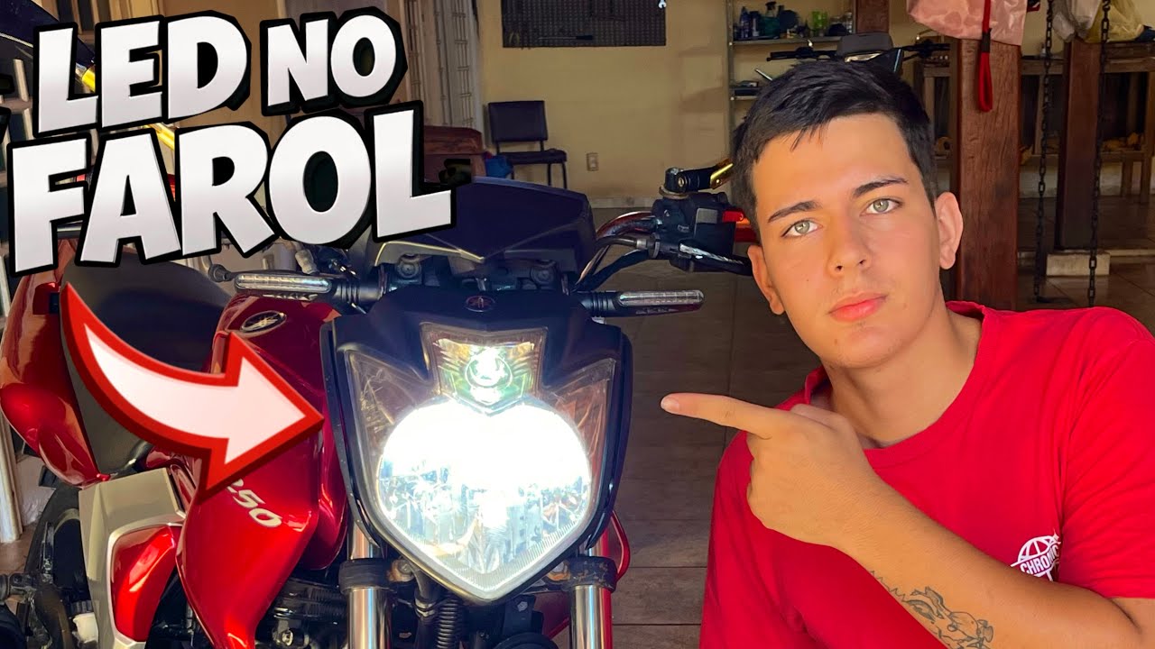 COLOQUEI PINGO DE LED NO FAROL DA FAZER… OLHA COMO FICOU! 🔥