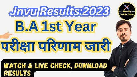 Jnvu B.A 1st Year Results Declared: watch & live Check Your results👉 #jnvuBa1styearresults