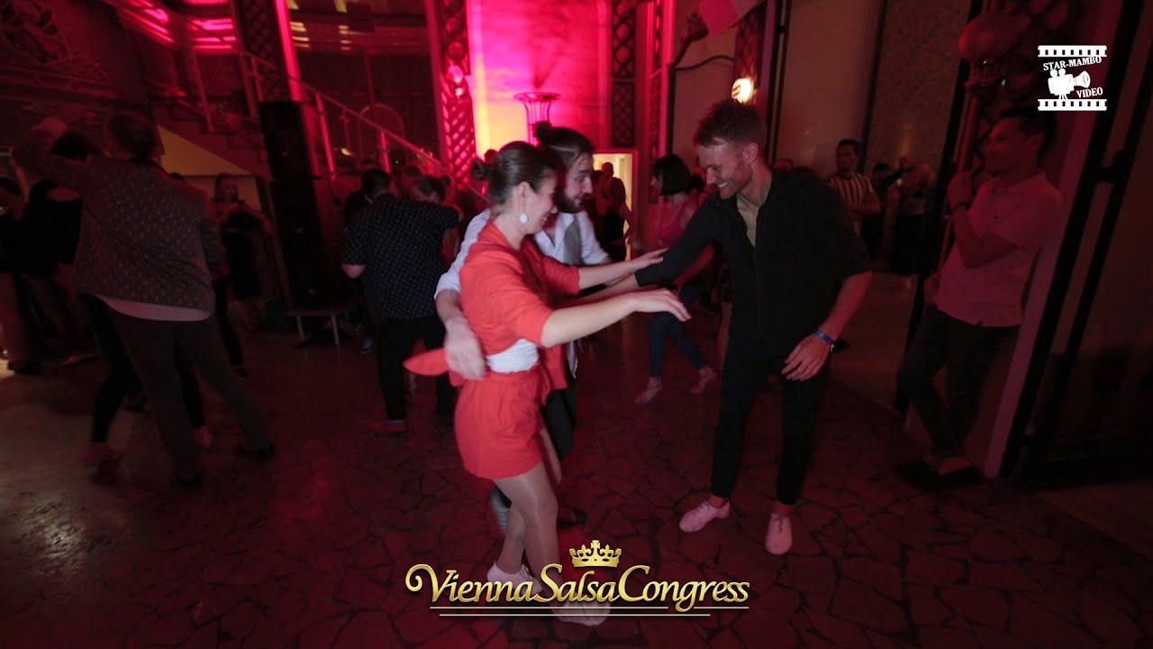 Utz Niklas Walter, Nik Žekar & Katja Gartner Drofenik - social dancing @ Vienna Salsa Congress 2019