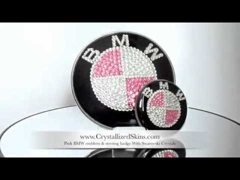 Pink crystal bmw emblem