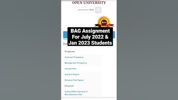 IGNOU BAG Assignment Download for July 2022 & Jan 2023 Students #ignou #assignmentdownload #shorts