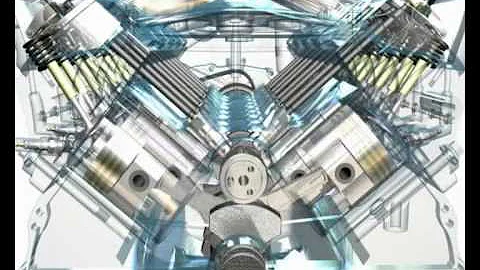 3D animation of a V8 ENGINE