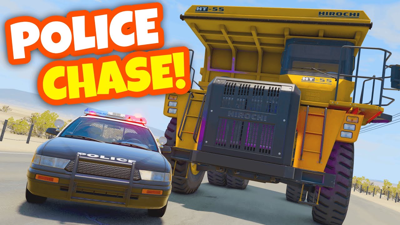 Police Chase But Dump Truck Gets Even Better? (BeamNG Drive Mods!)