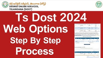 TS DOST 2024 Web Options Process Step by Step | TS DOST Web Options Process Step by Step 2024