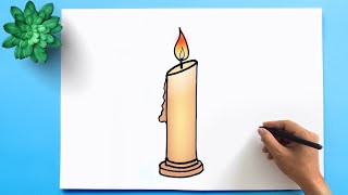 Easy Candle Drawing ✅ How to Draw a Candle Easy Step by Step