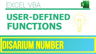 Excel VBA - User-Defined Functions|Disarium Number