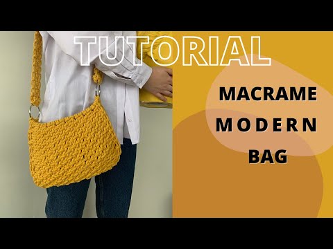 Macrame shoulder bag. Detailed master class