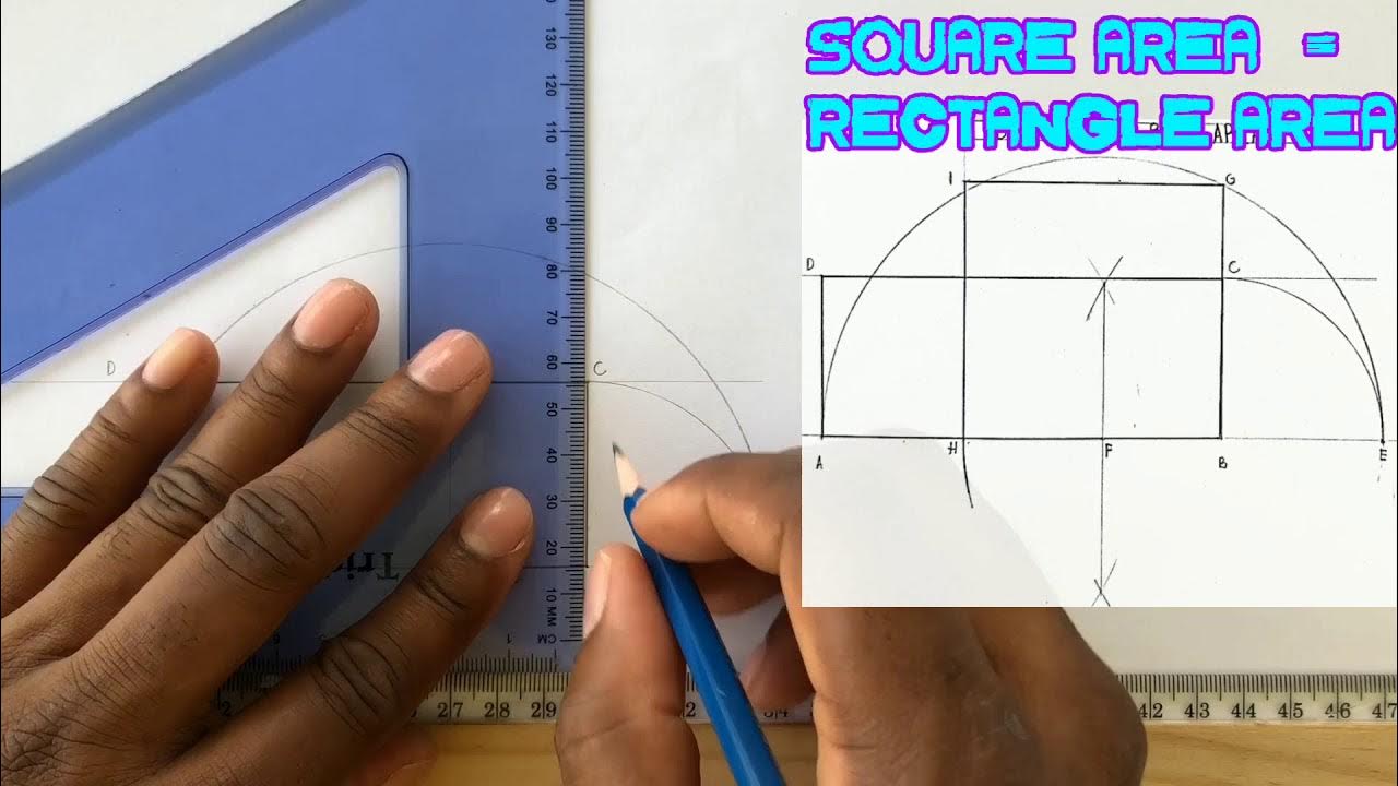 SQUARE equal in area to a given RECTANGLE - YouTube