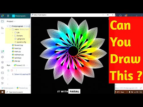 Flower Pattern Using Python Turtle Graphics Design | Python Coding For Beginners