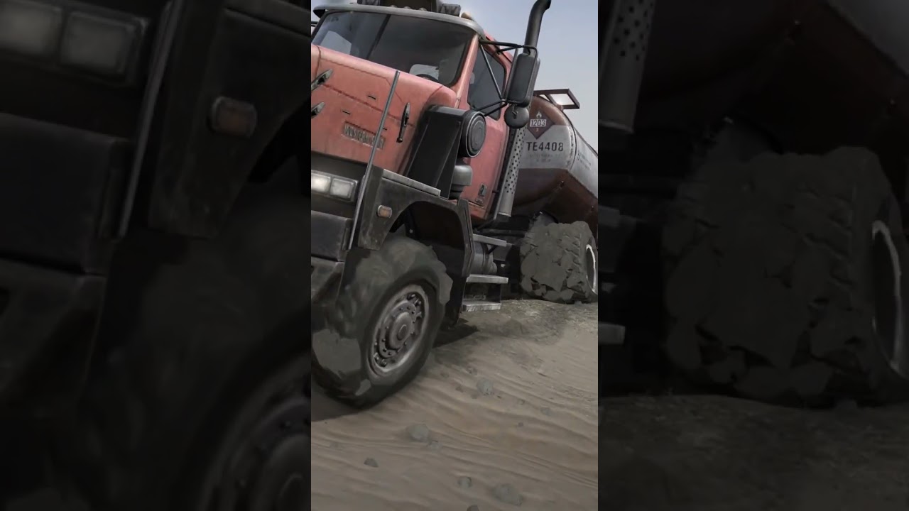 Truck almost stuck in Deep mud - Spintires Mudrunner and Snowrunner