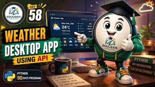 Day 58 | Weather Desktop App Using API | Python Tutorial | EDULEXIS |