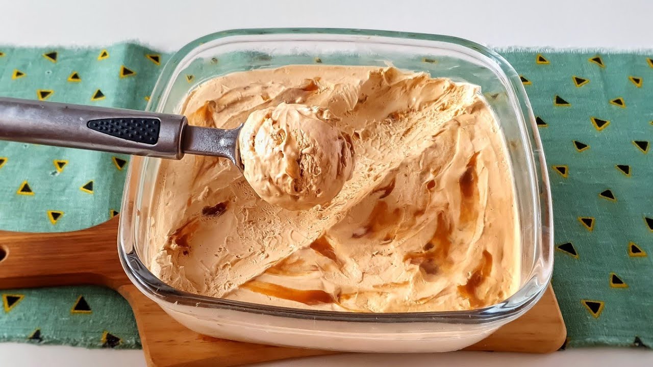 SORVETE DE DOCE DE LEITE COM 2 INGREDIENTES - Sorvete Super Cremoso.