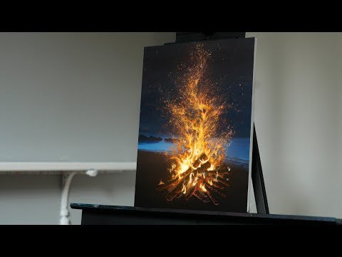 ⁣Painting Fire on the Beach with Acrylics - Paint with Ryan