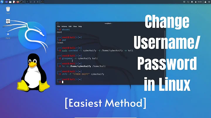 How to change Username and Password in Kali Linux | [Easiest method using terminal] | Cyber Kaify