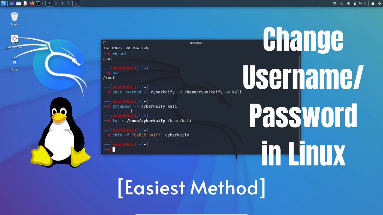 How To Change Username And Password In Kali Linux Easiest Method 