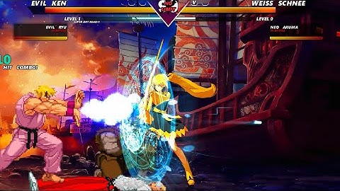 SF Evil Ryu & Evil Ken Vs Weiss, Akuma Uno Tag Team battle style