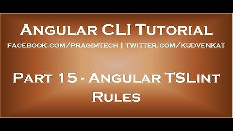 Angular tslint rules