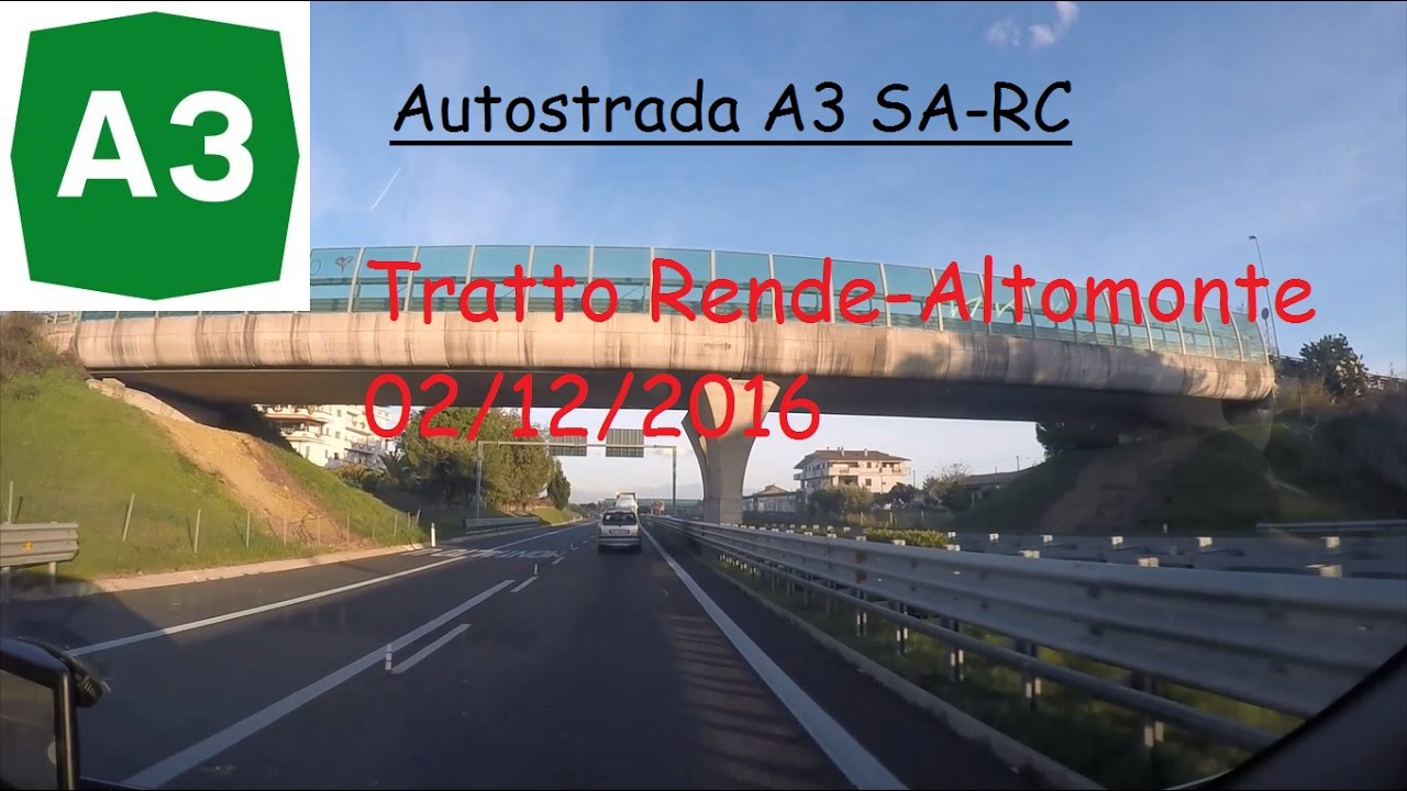 Autostrada A3 SA-RC da Rende ad Altomonte 02/12/2016