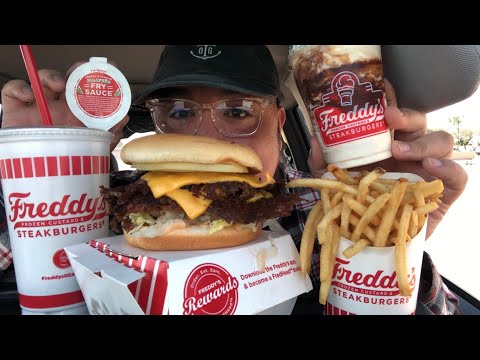 FREDDY'S STEAKBURGERS 🥩🍔 Double California Style + Signature Turtle  Concrete Frozen Custard ❤️ 