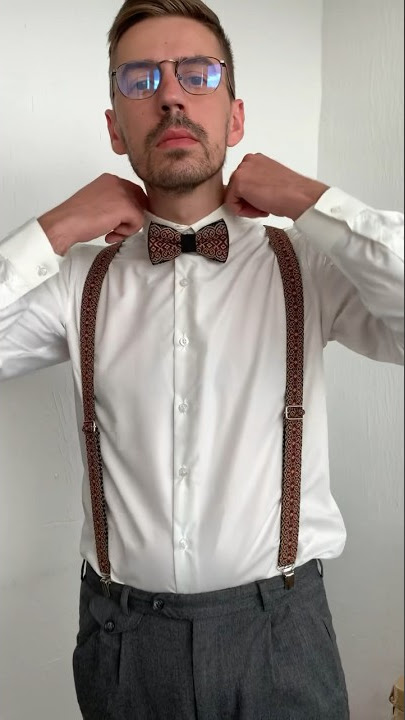 Men’s set bow tie and suspenders with embroidery #suspenders #bowtie #menstyleguide