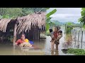 morning to night:poor single mother struggles to cope with exhaustion during a major storm.sad story