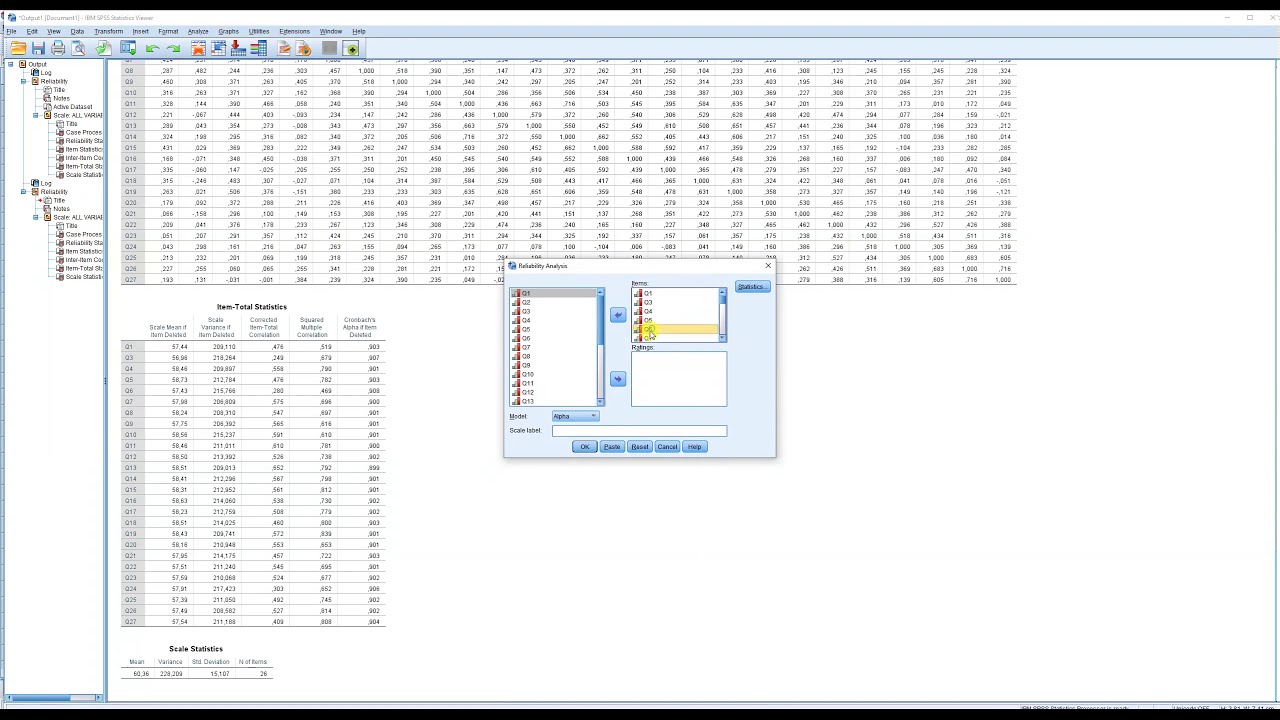 Συντελεστής Αξιοπιστίας Cronbach's Alpha SPSS