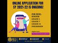 Online application for sy202122 is ongoing