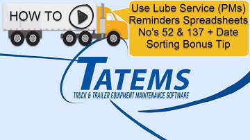 TATEMS Lube Service Reminders Spreadsheets Numbers 52 And 137