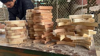 Building A Table From Discarded Wooden Slats. The Woodworking Skills Of The Young Carpenter.