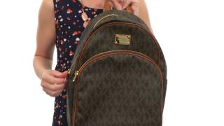 michael michael kors abbey jet set large leather backpack