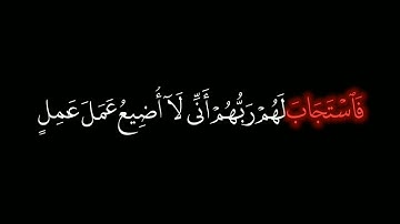 سورة آل عمران - الآية 195 | كرومات قرآن | شاشة سوداء | بصوت القارئ ياسر الدوسري