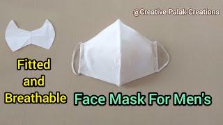 Large Size Fitted And Breathable Face Mask For Men's Cutting and Stitching Tutorial With Subtitles.