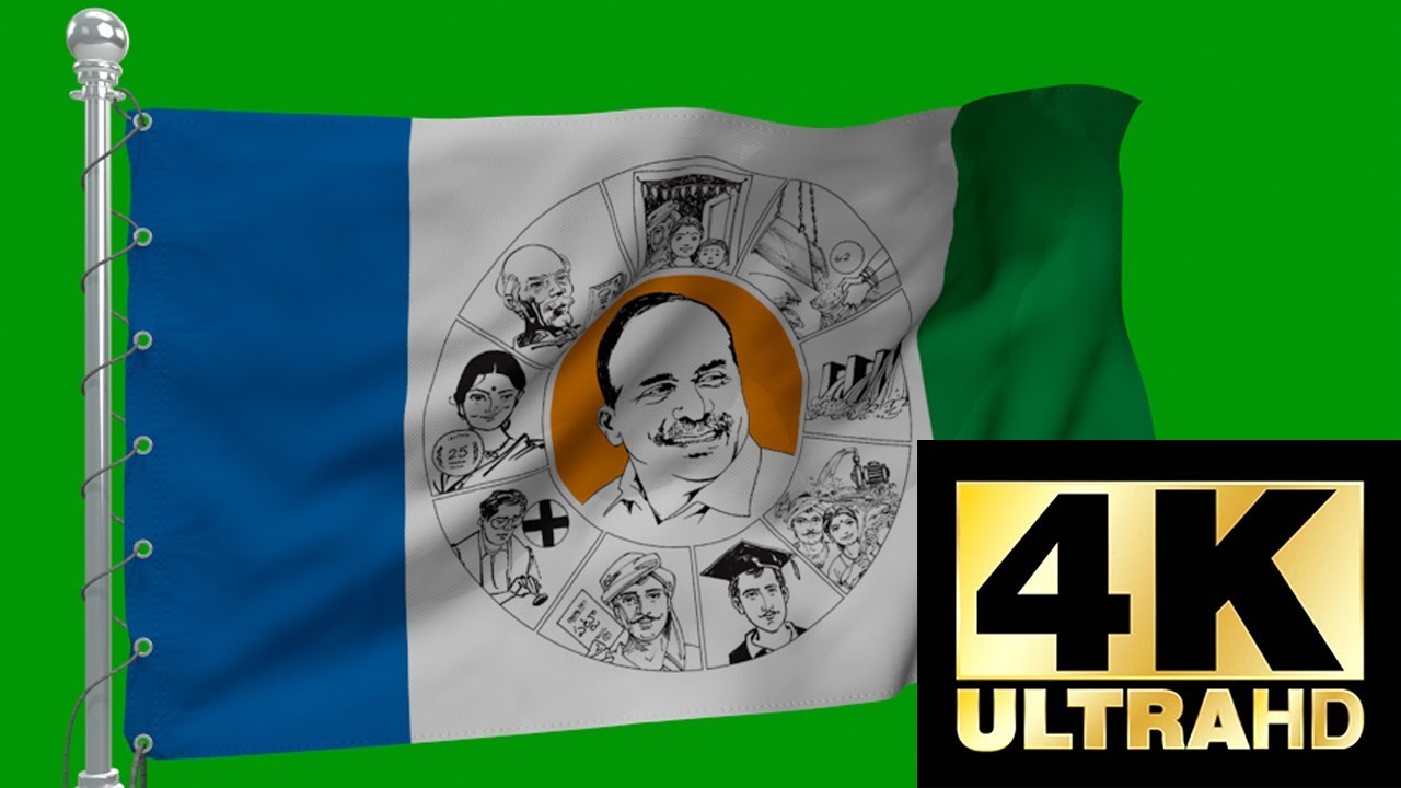 Ysrcp Flag Animation | Ycp Animated Flag | Green Screen Effects | Kishore  Tv - YouTube