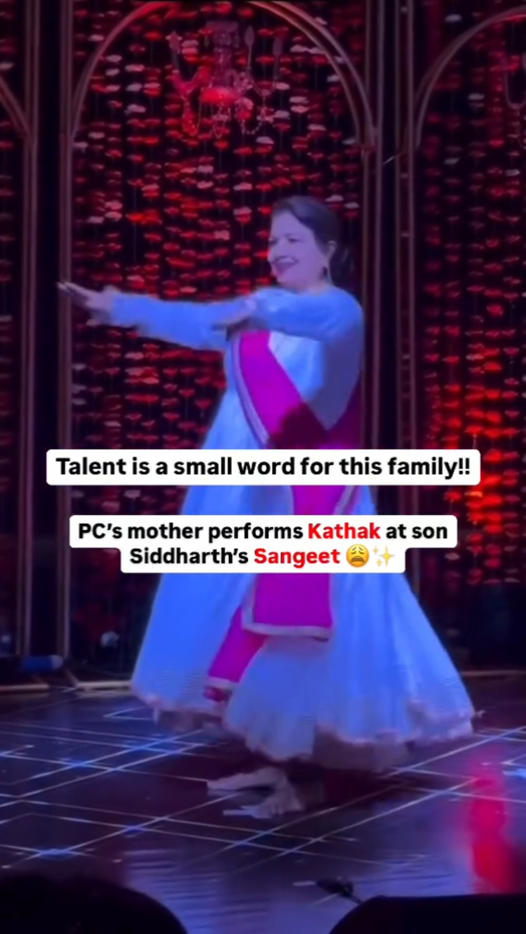 Priyanka Chopra's mom Madhu Chopra performs KATHAK at son Siddharth's Sangeet ? #shorts