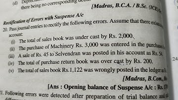 2M ACCOUNTS TAMIL FINANCIAL ACCOUNTING T.S REDDY RECTIFICATION OF ERROR 20 EXERCISE SUM