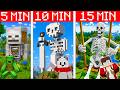 SKELETON Build Tutorial In Minecraft — JJ VS MIKEY Challenge — Maizen Parody