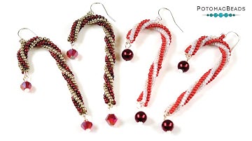 Candy Cane Earrings - DIY Jewelry Making Tutorial by PotomacBeads