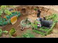 How to Engraving Giant Catch Moon, Underground House for dog and fish pond underground | Full Videos