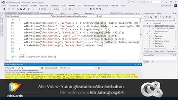 Entity Framework 6.1 Code First Tutorial: Änderung in Datenbank übertragen |video2brain.com