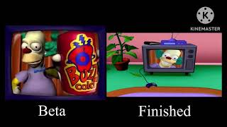 The Simpsons Hit & Run Level 1 Cutscene Comparison Beta Vs Finished