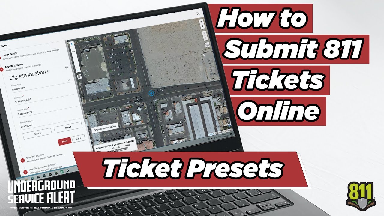 How to Submit 811 Tickets Online Ticket Presets YouTube