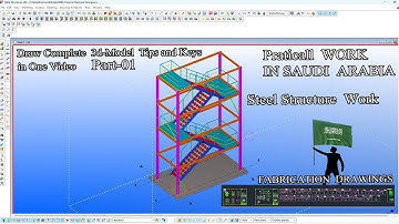 Emergency Stair Case  Design For 3d Model Tekla Steel Structure Learning Part 01 Hindi/Urdu