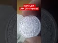 Rare coin 1944 2Francs Etat Francais motto text "Travail Famille Patrie"period of world War Ii #coin