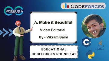 A. Make it Beautiful | Educational Codeforces Round 141 (Div. 2) | Codeforces | DCC NIT-A