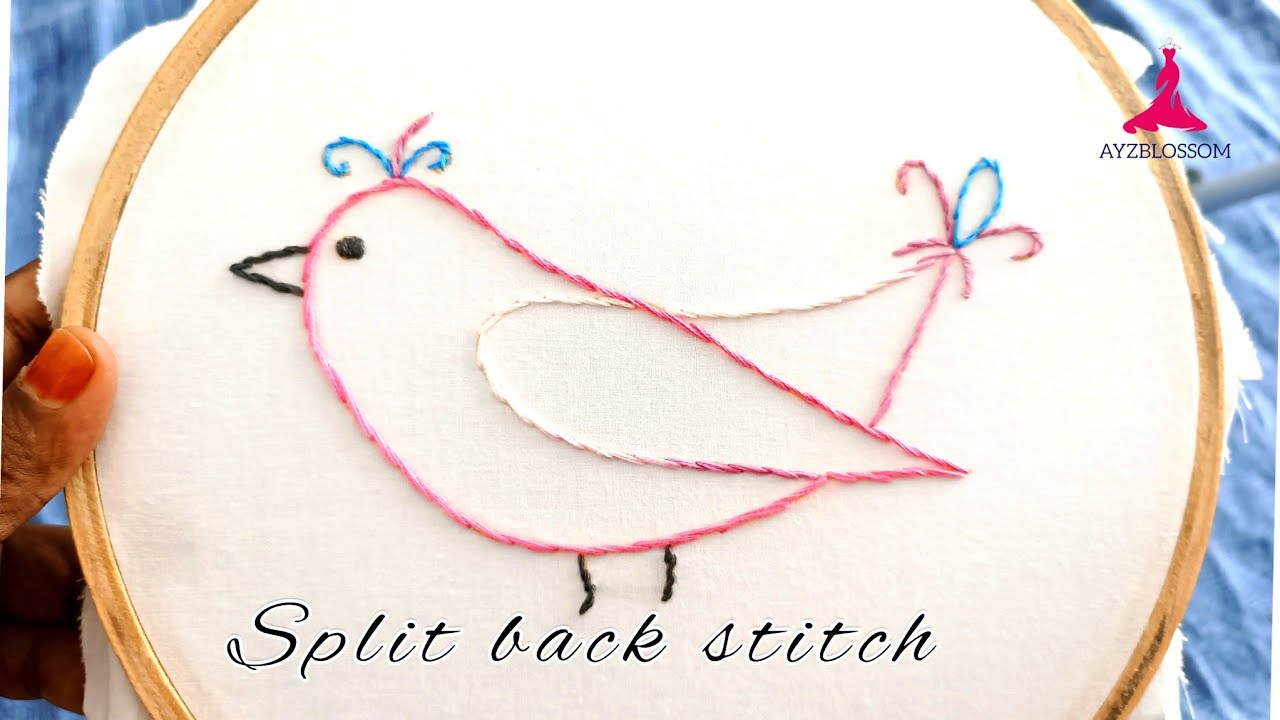 split back stitch/hand embroidery/hoop art ayzblossom YouTube