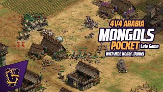 4v4 Arabia | Mongols Pocket Late Game | ft. Mbl, Kellar, Daniel