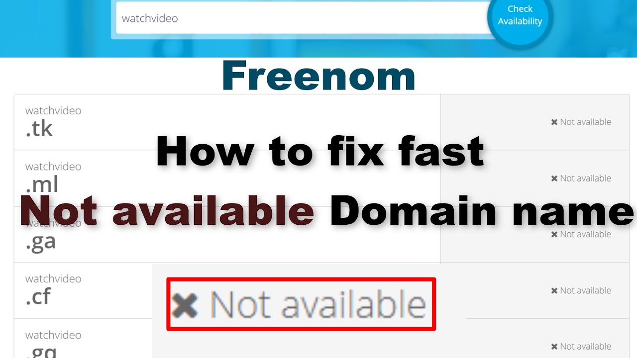 ✅ Freenom domains not available fix | How to fix fast not available domain on freenom.com